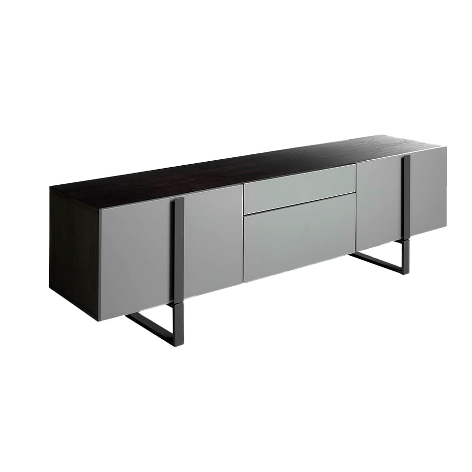 Tinto Gray wooden TV cabinet and dark gray steel Tinto Gray wooden TV cabinet and dark gray steel