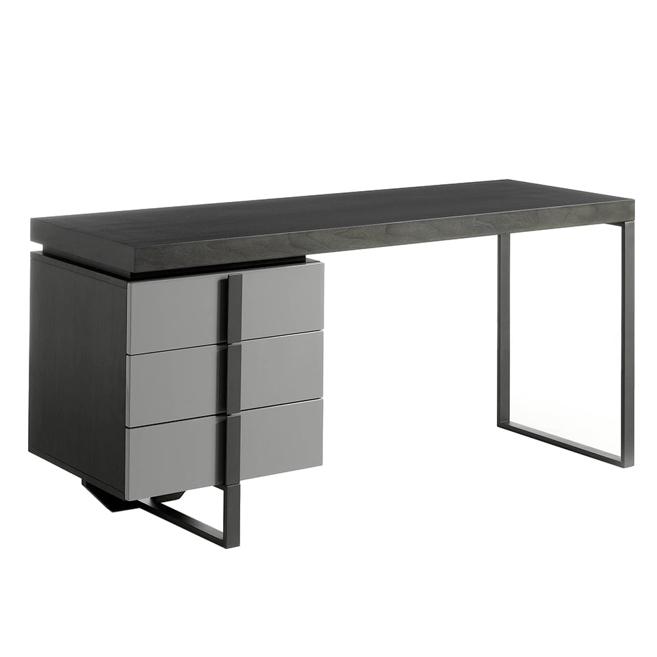Office desk with lacquered DM side drawer Office desk with lacquered DM side drawer