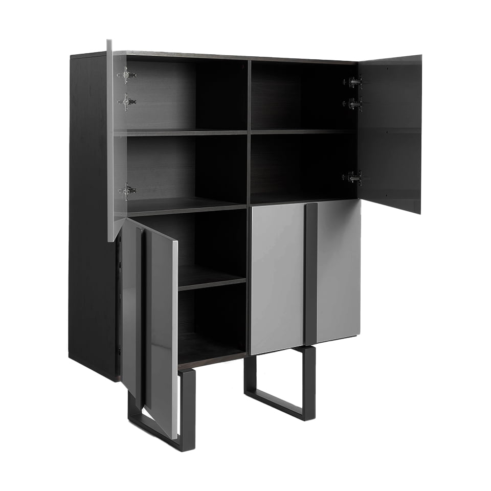 Sideboard sideboard in Tinto wood and dark gray steel Sideboard sideboard in Tinto wood and dark gray steel