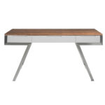 Walnut wood office desk and White fronts