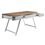 Walnut wood office desk and White fronts