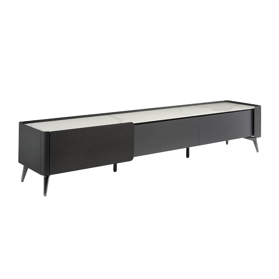Wenge wood and porcelain marble TV cabinet Wenge wood and porcelain marble TV cabinet