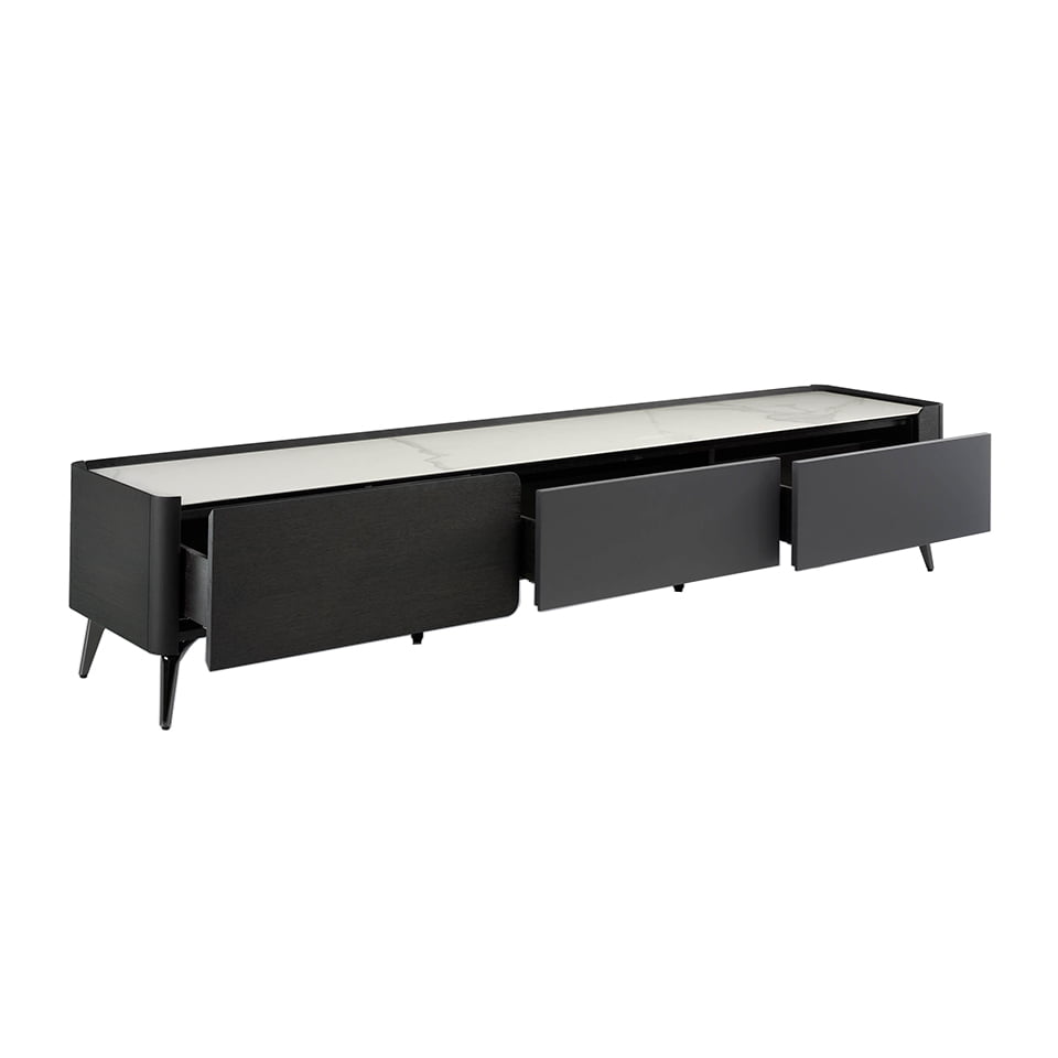 Wenge wood and porcelain marble TV cabinet Wenge wood and porcelain marble TV cabinet