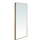 Wooden standing mirror with natural walnut finish