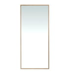 Miroir sur pied en bois, finition noyer naturel