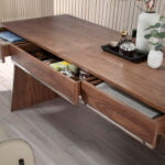 Office desk in walnut wood