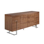 Sideboard in walnut wood and chrome steel