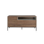 Sideboard aus Holz in Grau und Nussbaum