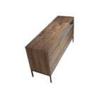 Sideboard aus Holz in Grau und Nussbaum