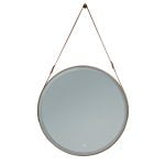Round hanging wall mirror with LED lighting
