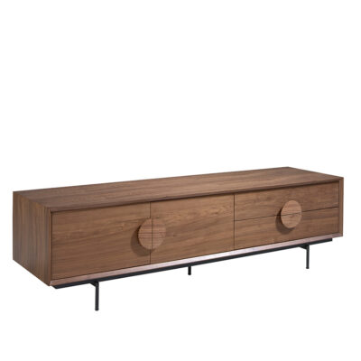 (Español) Mueble TV nogal y acero negro TV cabinet - Angel Cerda