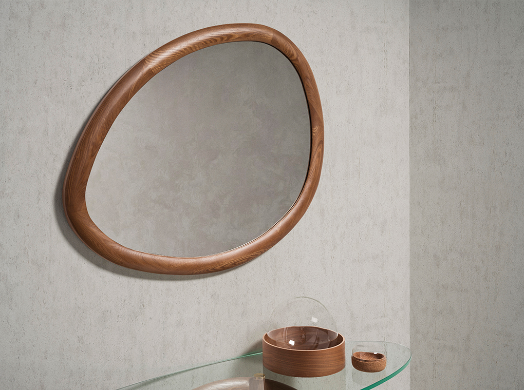 Organic walnut wall mirror
