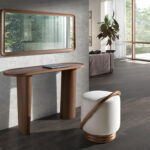 Console oval walnut half point