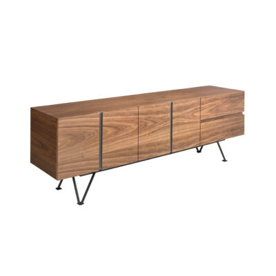 (Español) Mueble TV nogal y acero negro-Angel Cerda