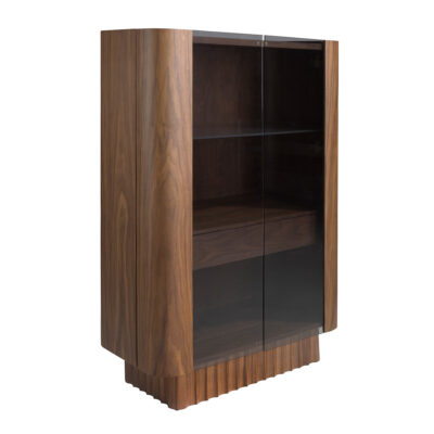 (Español) Aparador alto cristal templado, nogal con iluminación interior sideboard - Angel Cerda