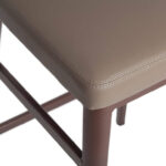 Leatherette upholstered stool with bronze steel frame