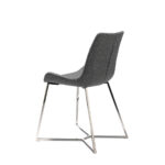 Chair upholstered in fabric with chrome steel legs