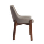 Stuhl mit Kunstleder und walnussfarbener Holzstruktur bezogen