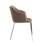 Chair upholstered in leatherette with chromed steel frame