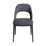 Chair upholstered in fabric with steel frame