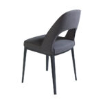 Chair upholstered in fabric with steel frame