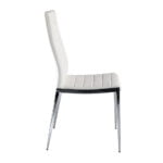 Chair upholstered in leatherette with chromed steel frame