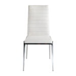 Chair upholstered in leatherette with chromed steel frame