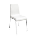 Chair upholstered in leatherette with chromed steel frame