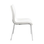 Chair upholstered in leatherette with chromed steel frame