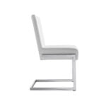 Chair upholstered in leatherette with chromed steel frame