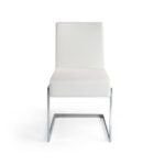 Chair upholstered in leatherette with chromed steel frame