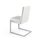 Chair upholstered in leatherette with chromed steel frame
