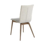 Chair upholstered in fabric with Walnut colored wooden legs