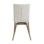 Chair upholstered in fabric with Walnut colored wooden legs