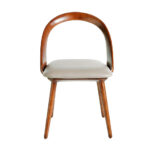 Upholstered chair in walnut veneered wood