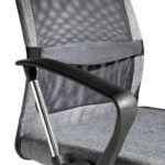 Gray swivel office chair with chromed steel frame