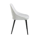 Fabric upholstered chair with black steel legs