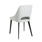 Fabric upholstered chair with black steel legs