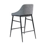 Stool upholstered in fabric with black steel structure