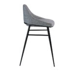 Tabouret rembourré en tissu avec structure en acier noir