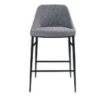 Stool upholstered in fabric with black steel structure