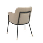 Chair upholstered in eco-leather with black and gold steel structure