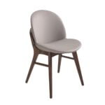 Chair upholstered in eco-leather with solid ash structure