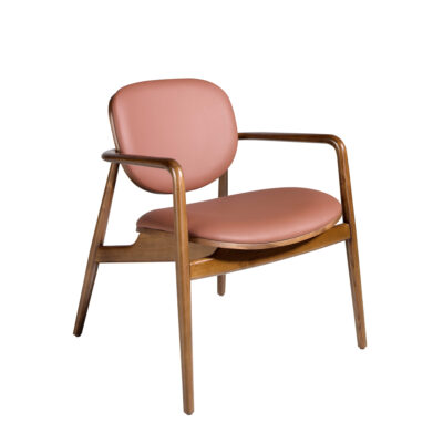 (Español) Sillón polipiel marrón y nogal Armchair - Angel Cerda