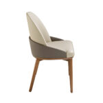 Dining chair upholstered in eco-leather with ash wood legs