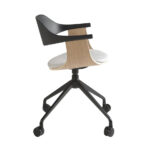 Silla oficina giratoria tela gris claro y pvc negro