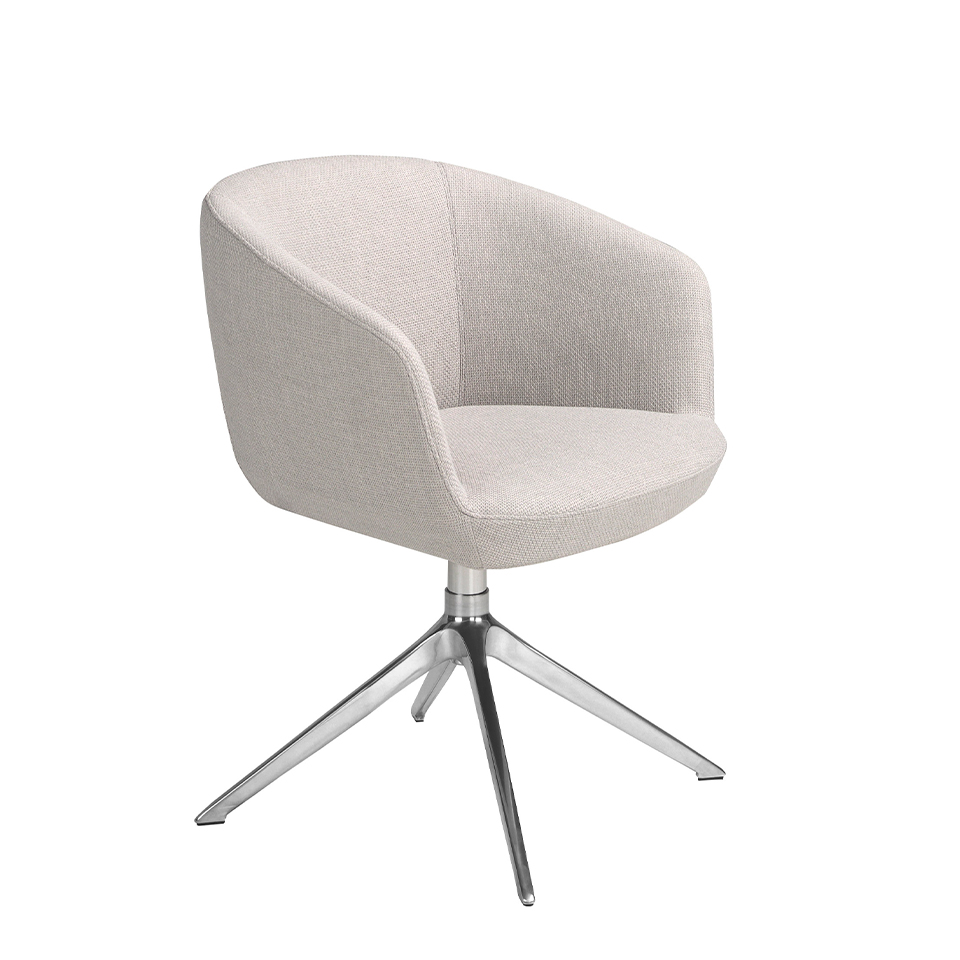 Light grey fabric swivel chair