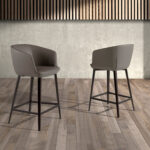 Grey leatherette stool