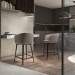 Grey leatherette stool