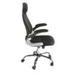 Chaise de bureau pivotante en tissu noir